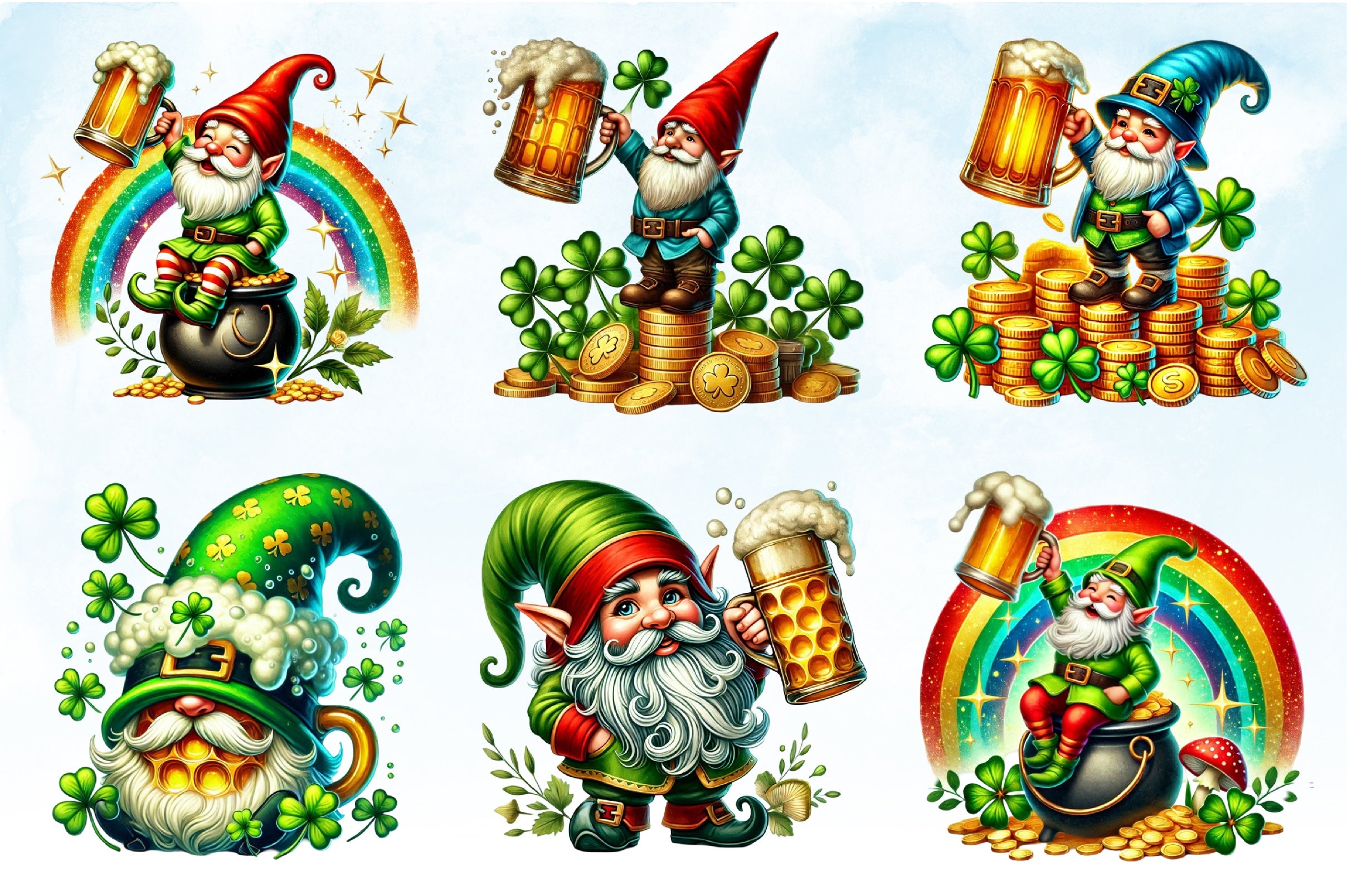 Lucky Gnomes St. Patrick's Day Clipart Bundle - CraftNest - Digital Crafting and Art