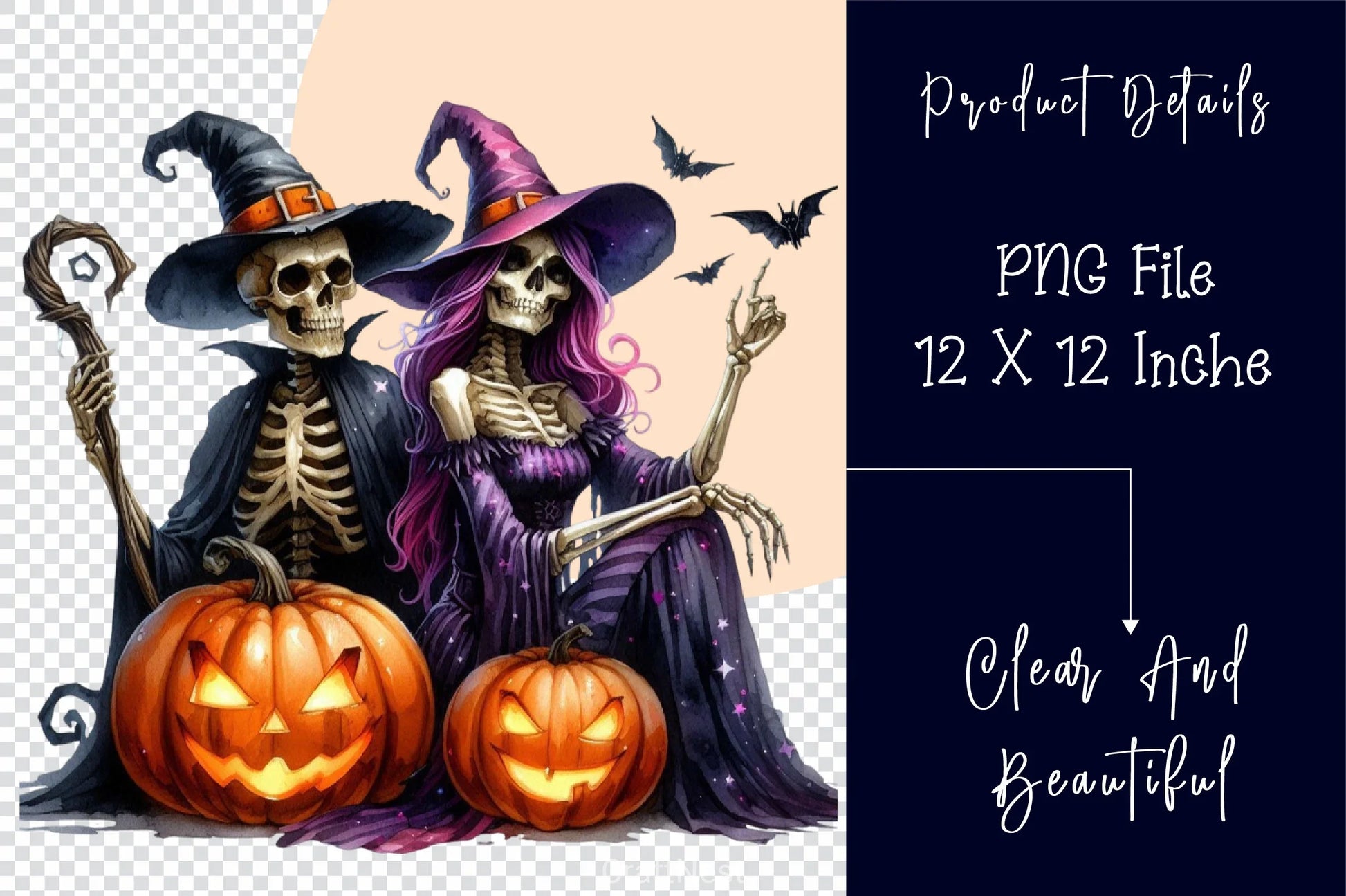 Halloween Couple Skeleton Clipart Bundle - CraftNest - Digital Crafting and Art