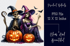 Halloween Couple Skeleton Clipart Bundle - CraftNest - Digital Crafting and Art
