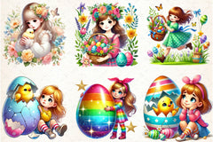 Easter Girl Clipart Bundle - CraftNest - Digital Crafting and Art