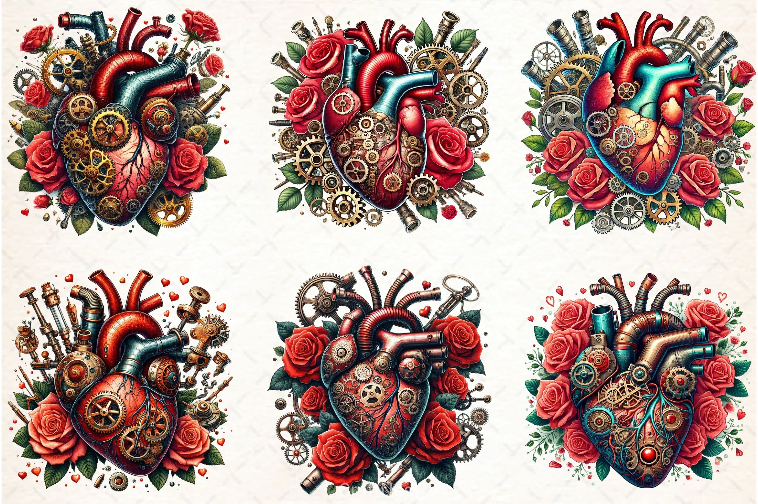 Steampunk Heart Clipart Bundle - CraftNest - Digital Crafting and Art