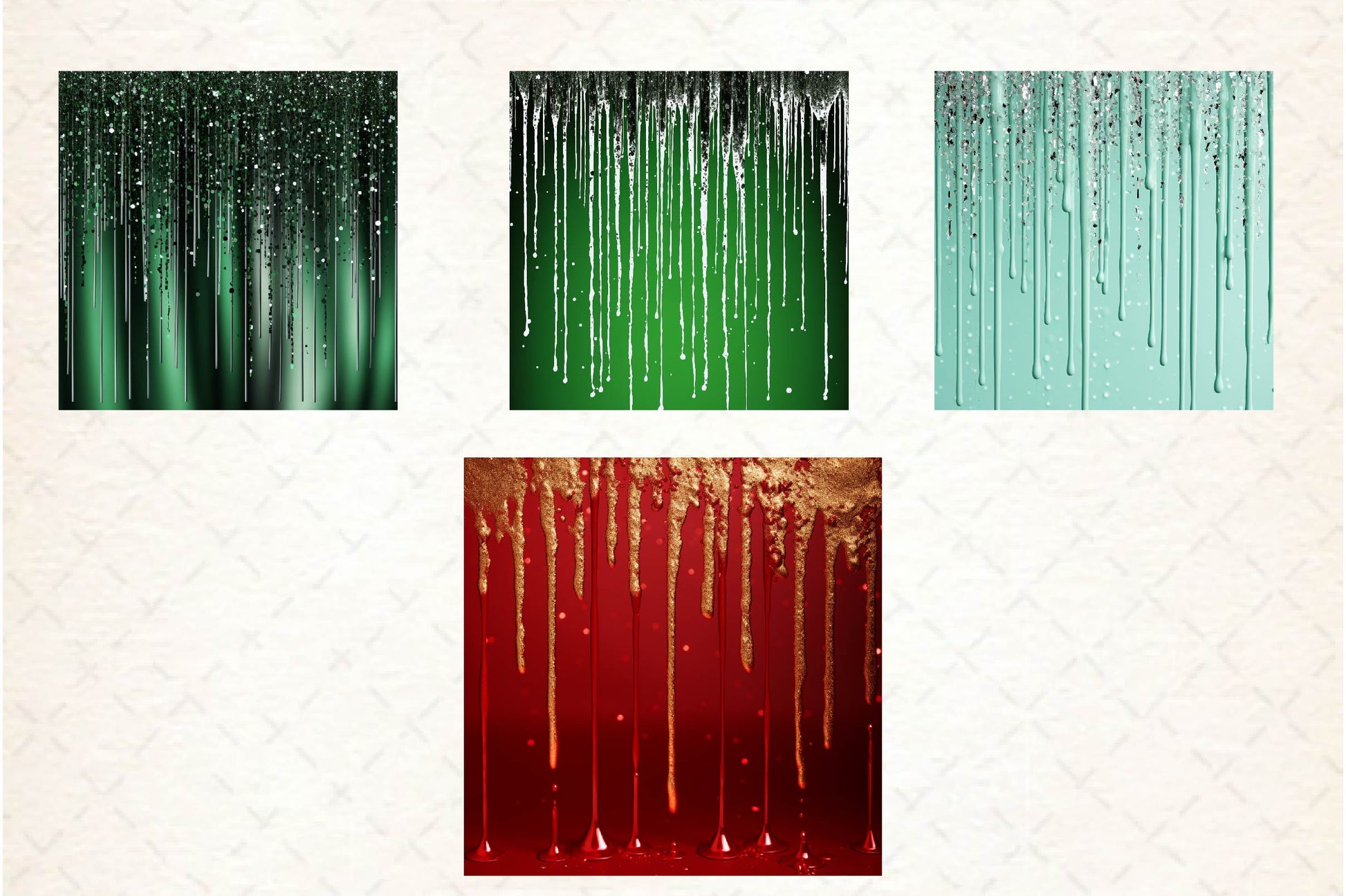 Christmas Dripping Glitter Digital Paper - CraftNest - Digital Crafting and Art