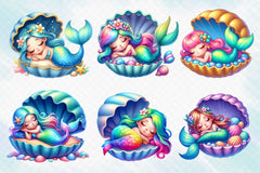 Sleeping Mermaid Clipart Bundle - CraftNest - Digital Crafting and Art