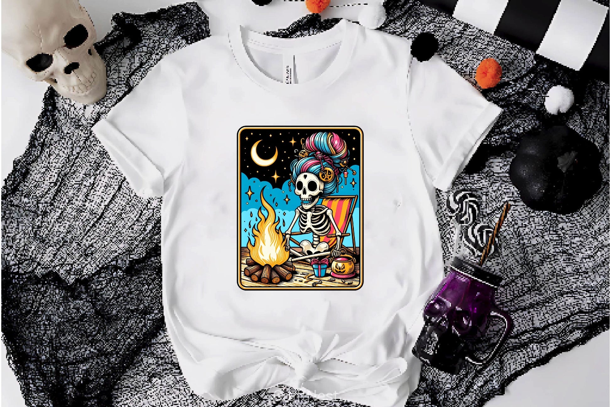 Happy Camper Skeleton Tarot Card Clipart Bundle - CraftNest - Digital Crafting and Art
