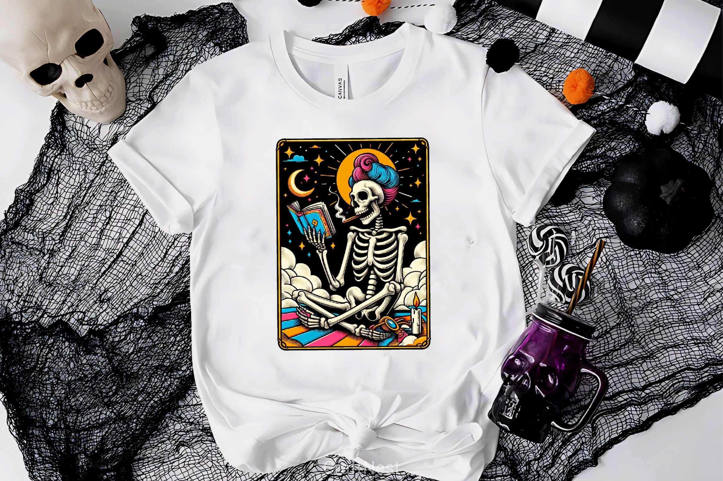 The Reader Tarot Card Reading Skeleton Clipart Bundle 1 - CraftNest - Digital Crafting and Art