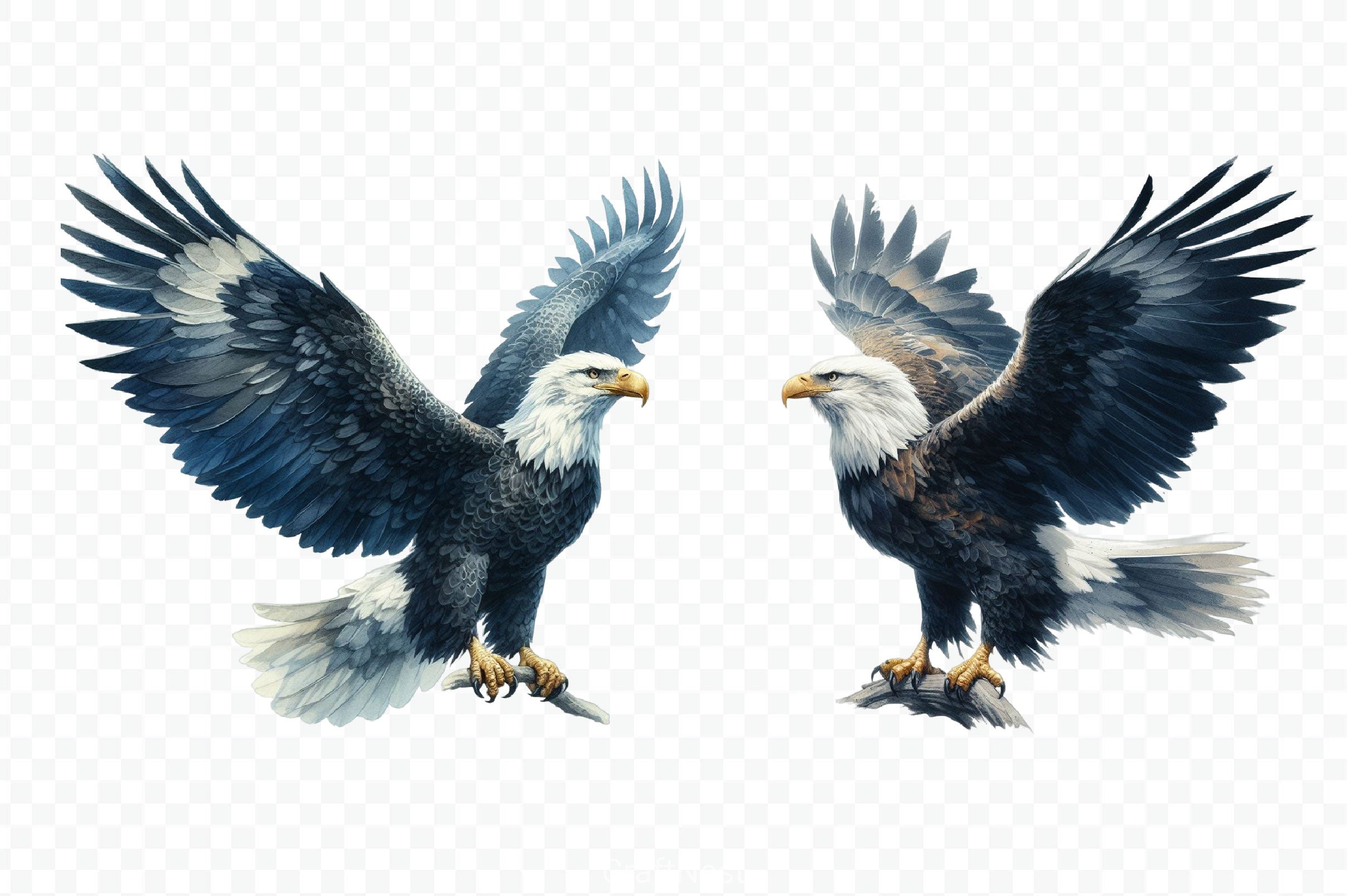 Patriotic Bald Eagle Clipart Bundle 6 - CraftNest - Digital Crafting and Art