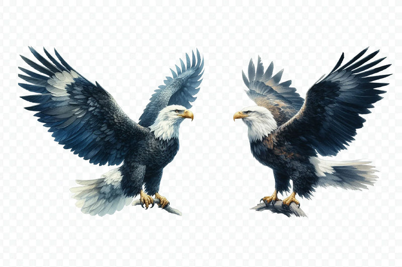 Patriotic Bald Eagle Clipart Bundle 6 - CraftNest - Digital Crafting and Art