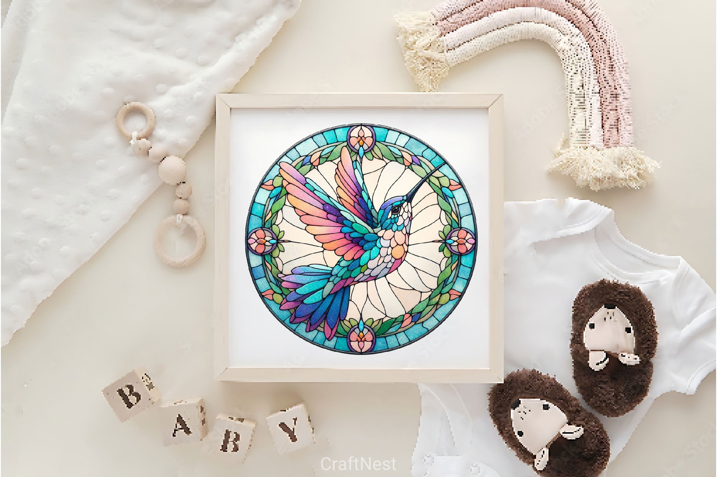 Stained Glass Hummingbird Clipart Bundle - CraftNest - Digital Crafting and Art