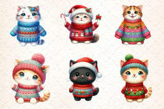 Cute Christmas Cat Clipart Bundle - CraftNest - Digital Crafting and Art