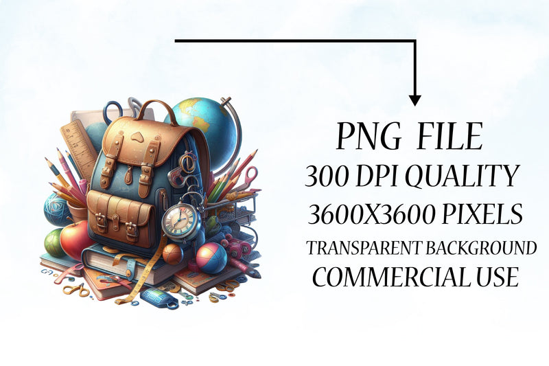 Retro School Bag Clipart Bundle - CraftNest - Digital Crafting and Art