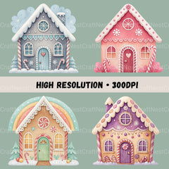 Gingerbread Houses Updated Clipart Bundle - CraftNest - Digital Crafting and Art