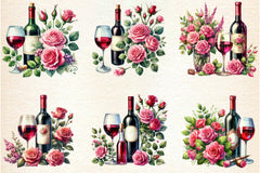 Roses and Wine Clipart Bundle - CraftNest - Digital Crafting and Art