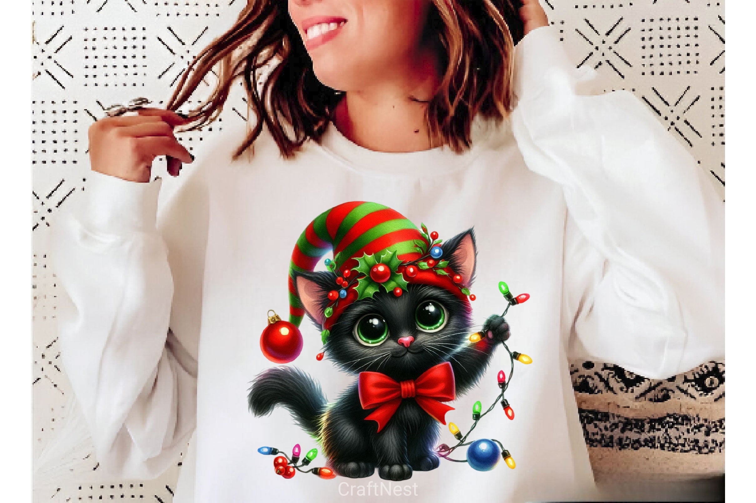 Christmas Black Cat Clipart Bundle 6 - CraftNest - Digital Crafting and Art