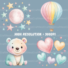 Pastel Nursery Decor Clipart Bundle - CraftNest - Digital Crafting and Art