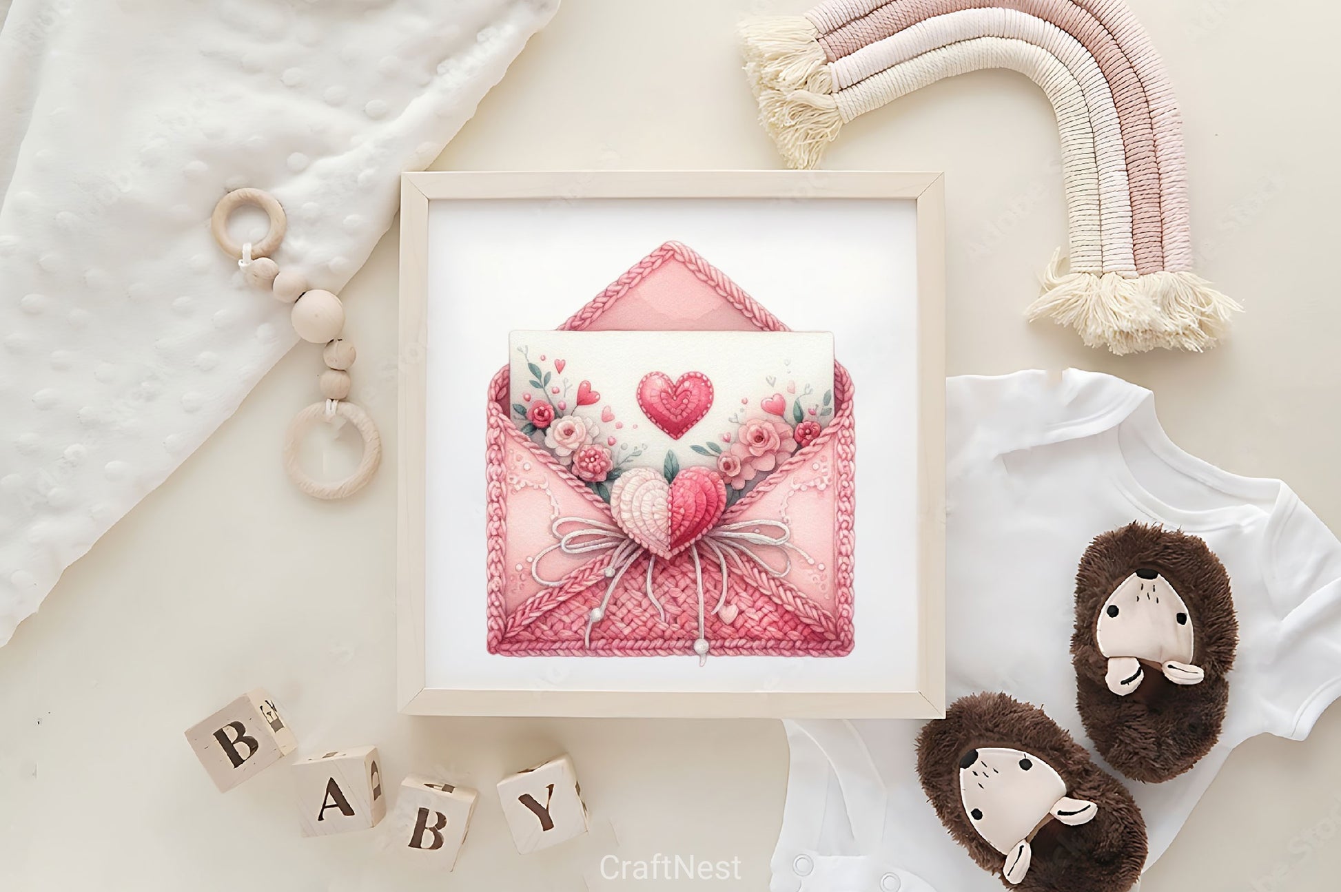 Pink Valentine Crochet Envelopes Clipart Bundle - CraftNest - Digital Crafting and Art