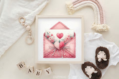 Pink Valentine Crochet Envelopes Clipart Bundle - CraftNest - Digital Crafting and Art