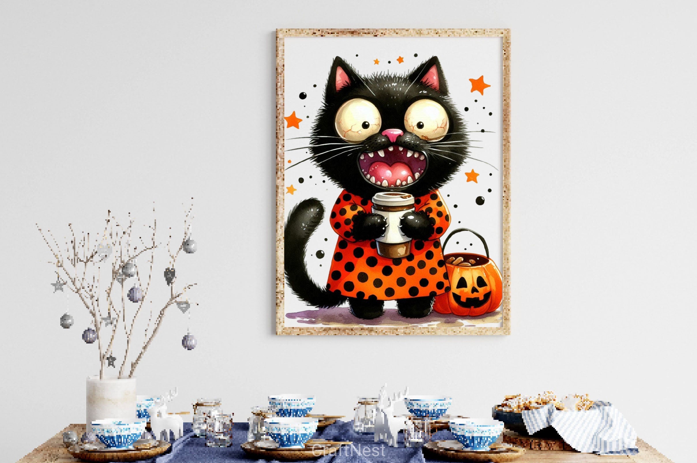Halloween Funny Black Cat Clipart Bundle - CraftNest - Digital Crafting and Art