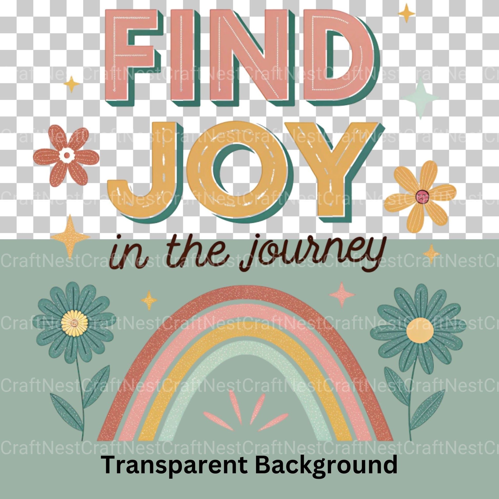 Retro Positive Words Clipart Bundle - CraftNest - Digital Crafting and Art