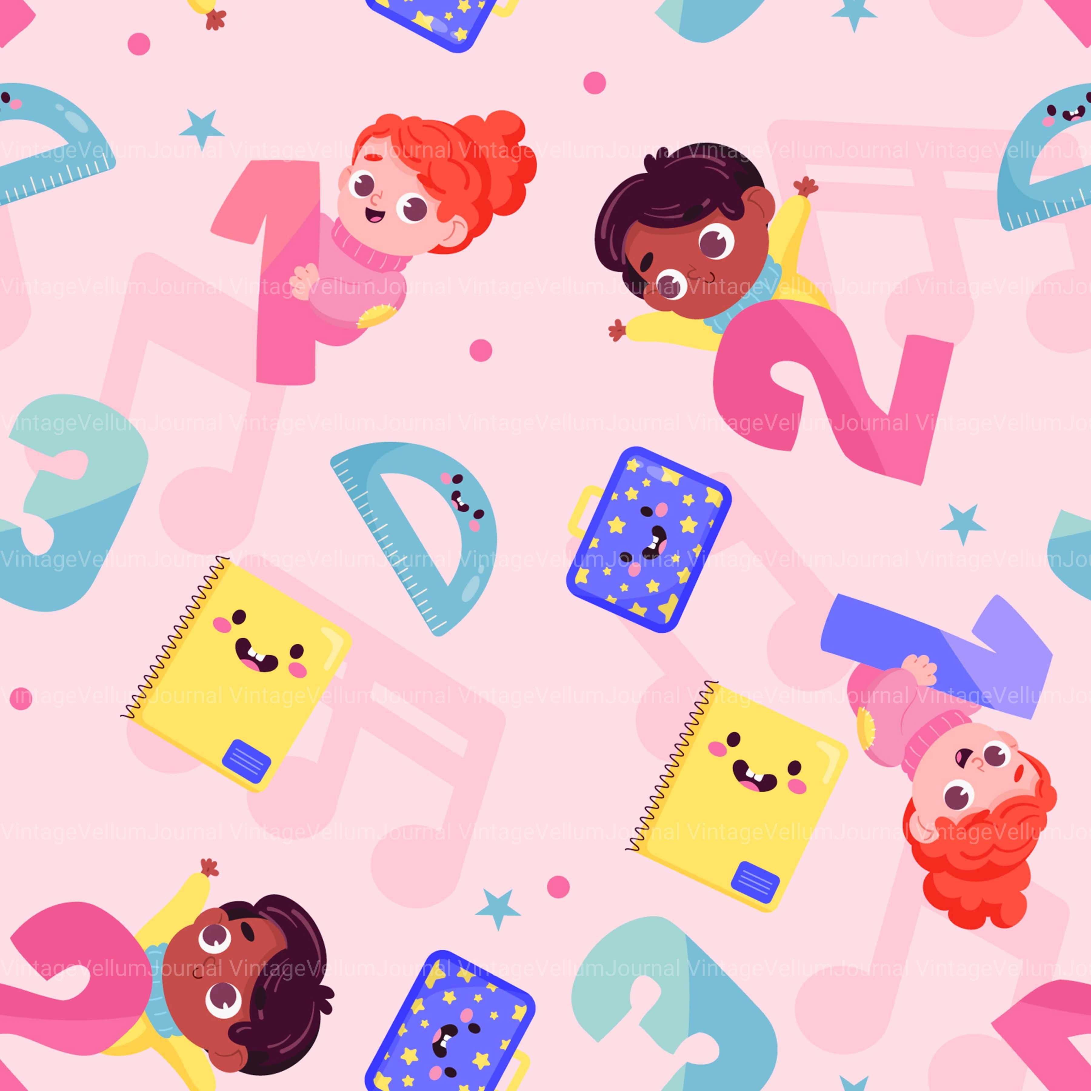 Back to School Seamless Digital Paper - CraftNest - Digital Crafting and Art