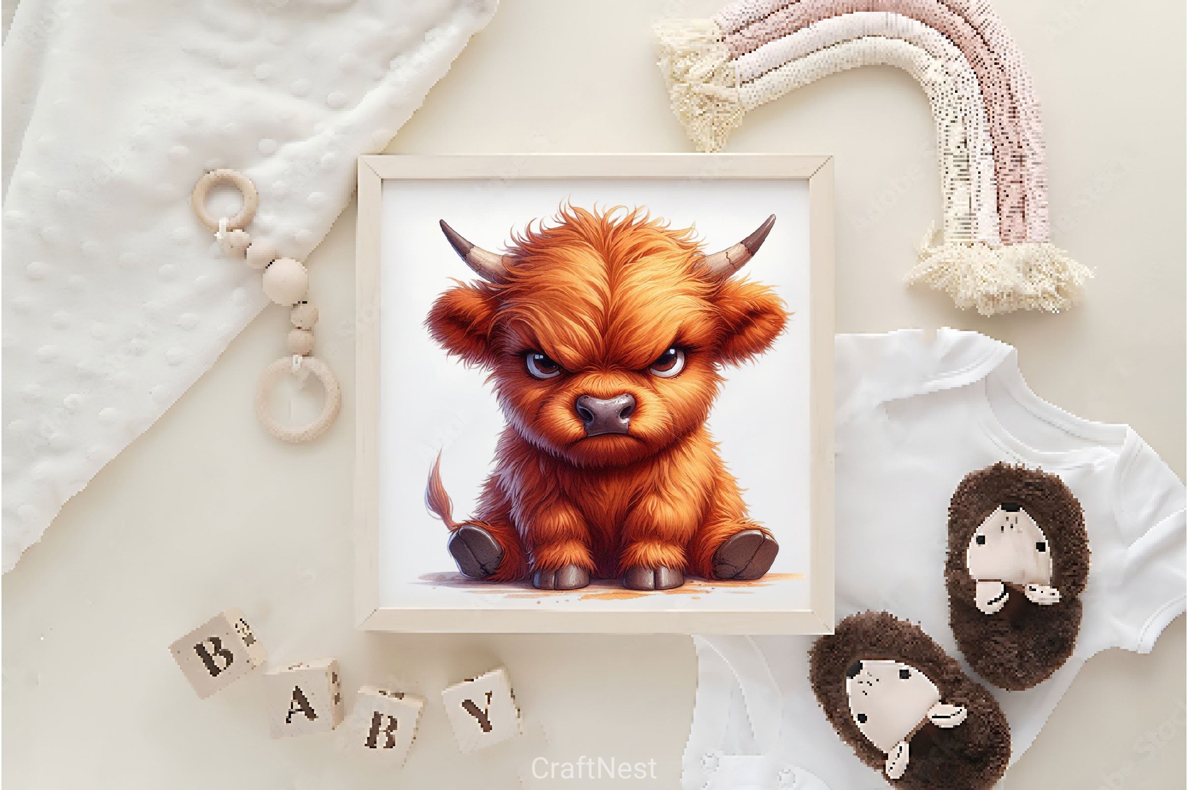 Funny Grumpy Highland Cow Clipart Bundle - CraftNest - Digital Crafting and Art