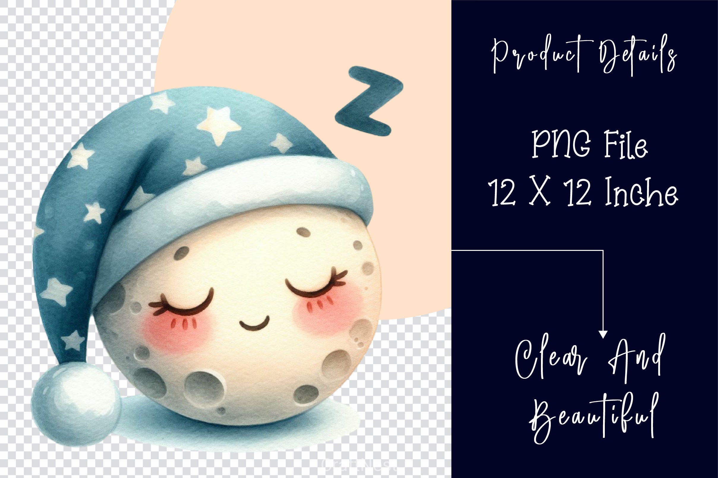Sleepy Moon Clipart Bundle 2 - CraftNest - Digital Crafting and Art