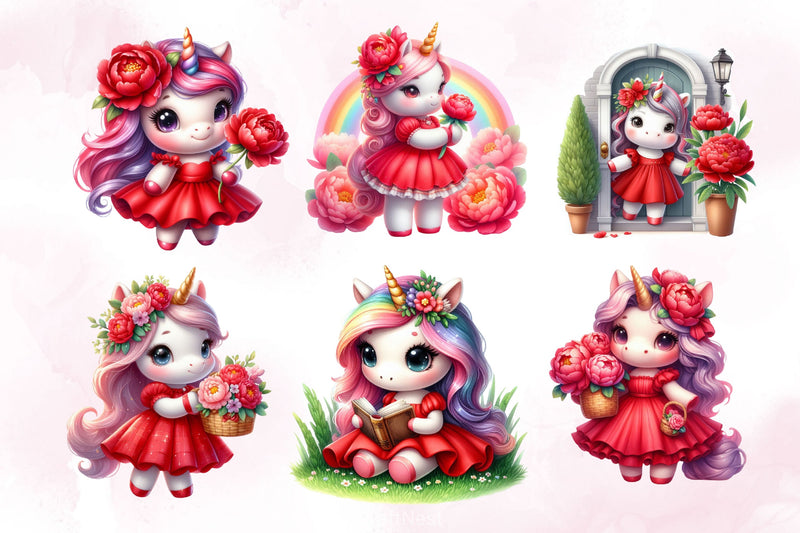 Cute Baby Unicorn Clipart Bundle 2 - CraftNest - Digital Crafting and Art