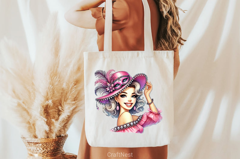 Mardi Gras Girl Clipart Bundle 6 - CraftNest - Digital Crafting and Art