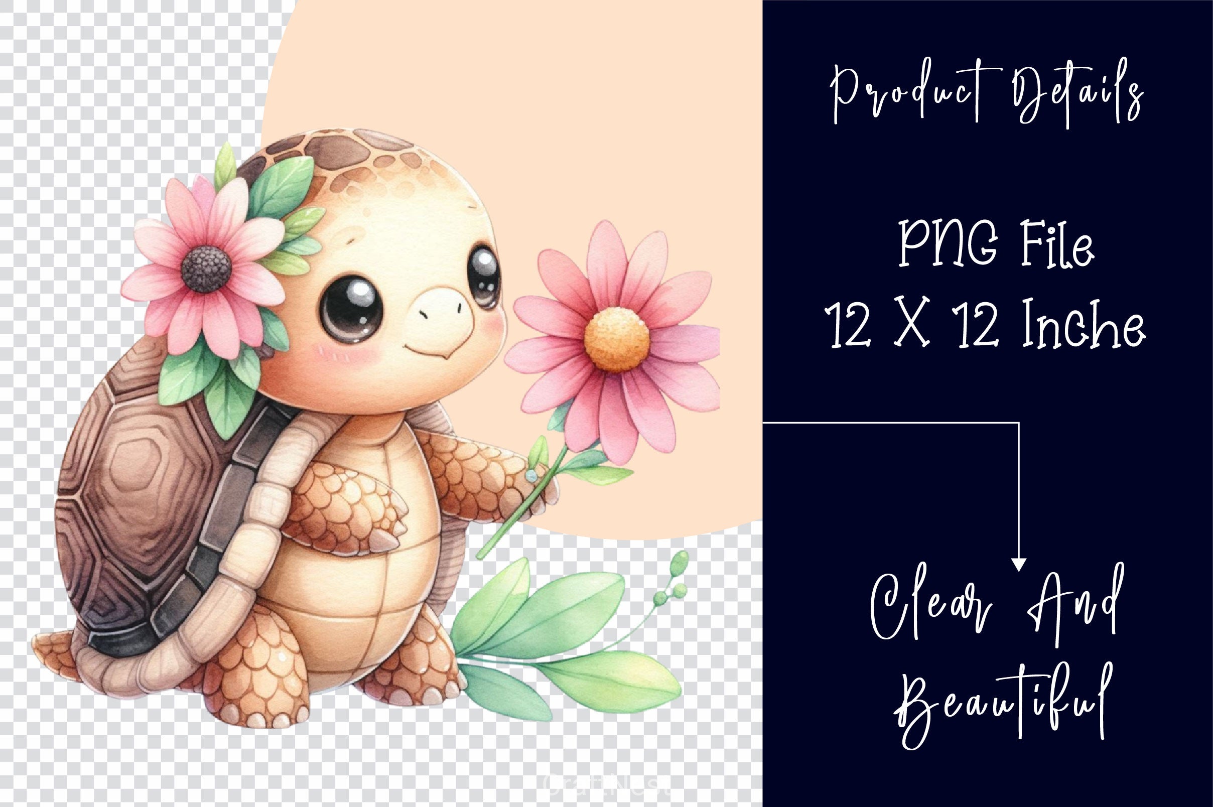 Turtle With Flower Clipart Bundle 2 - CraftNest - Digital Crafting and Art