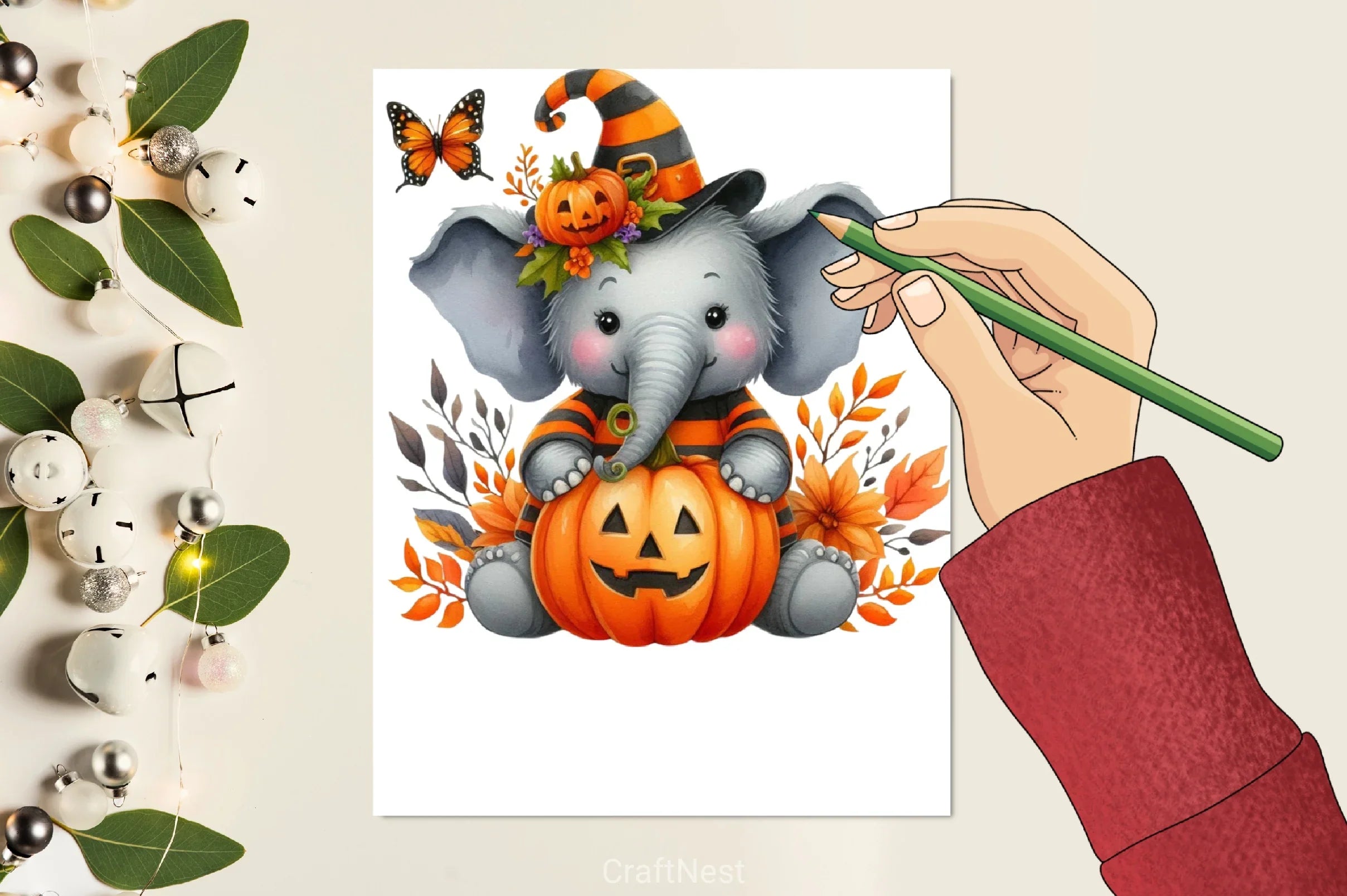 Halloween Elephant Clipart Bundle - CraftNest - Digital Crafting and Art