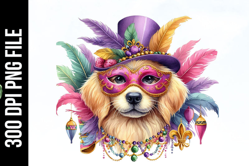 Cute Dog Mardi Gras Clipart Bundle - CraftNest - Digital Crafting and Art