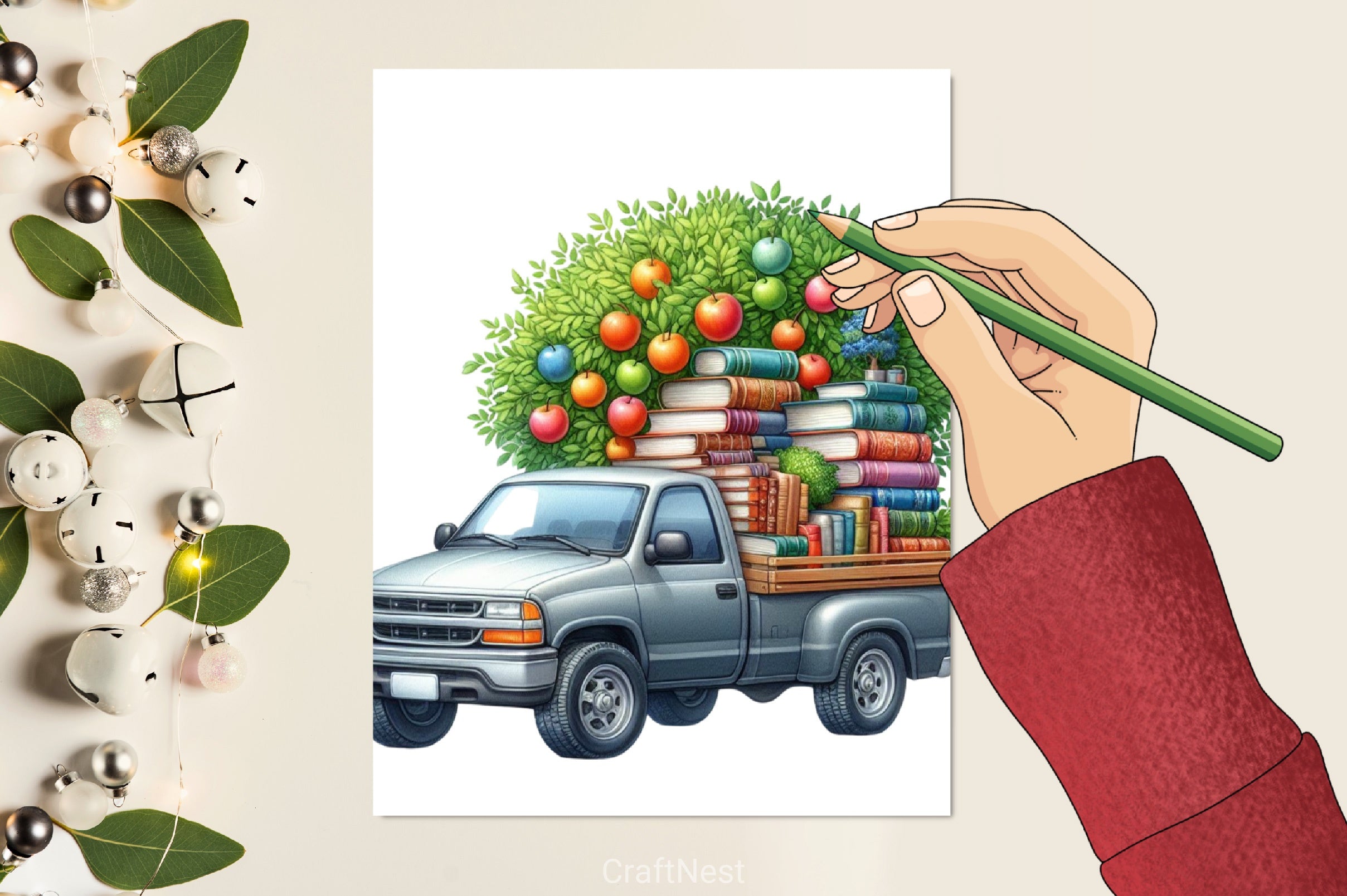 Books Truck Clipart Bundle - CraftNest - Digital Crafting and Art