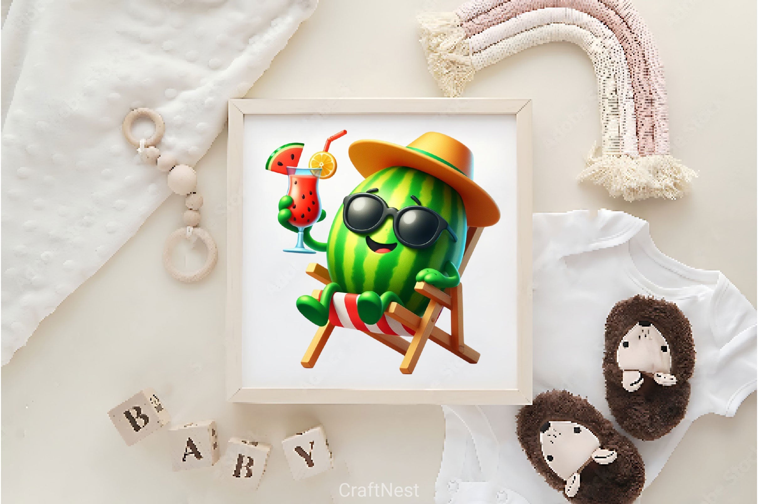 Cute Summer Watermelon Clipart Bundle - CraftNest - Digital Crafting and Art