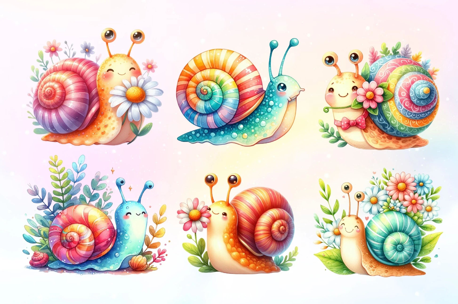 Cute Snail Clipart Bundle - CraftNest - Digital Crafting and Art