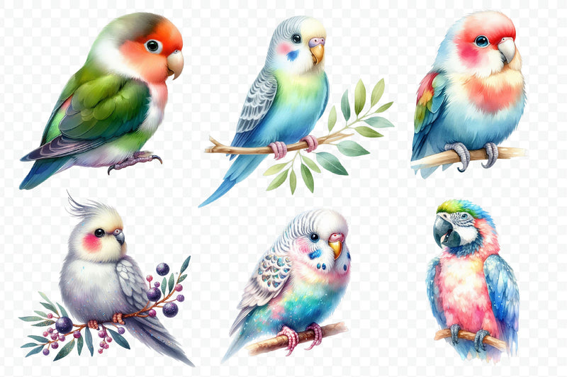 Lovebirds Set Clipart Bundle - CraftNest - Digital Crafting and Art