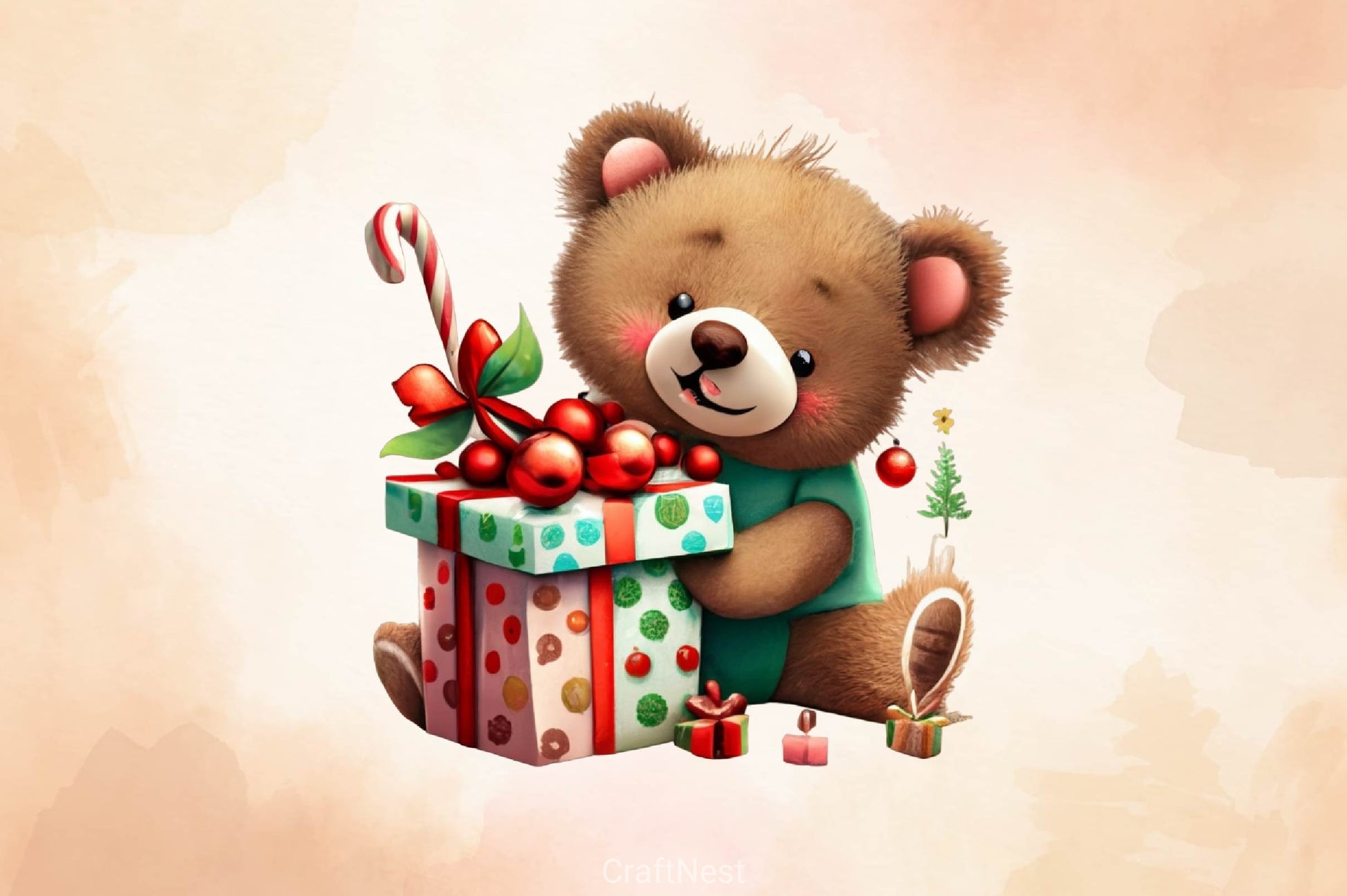 Christmas Teddy Bear Clipart Bundle 2 - CraftNest - Digital Crafting and Art