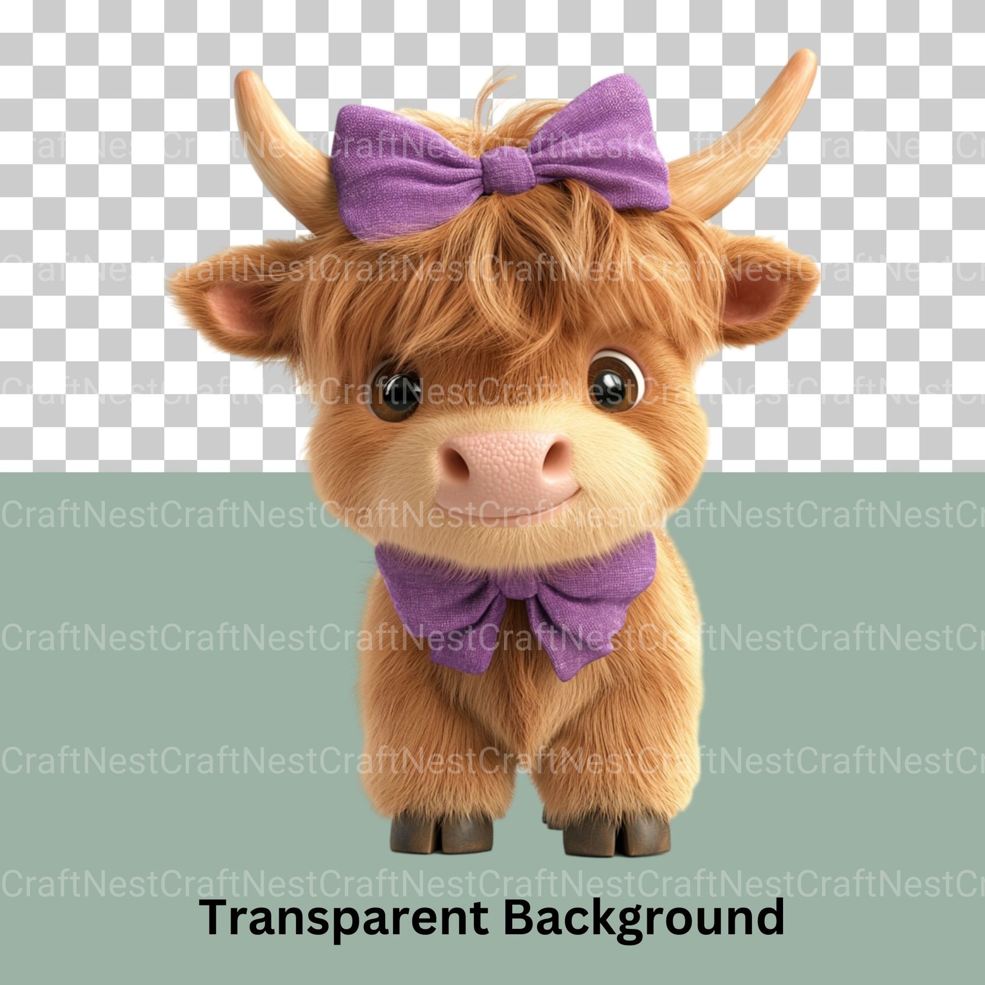 Highland Cows 3D Clipart Bundle - CraftNest - Digital Crafting and Art