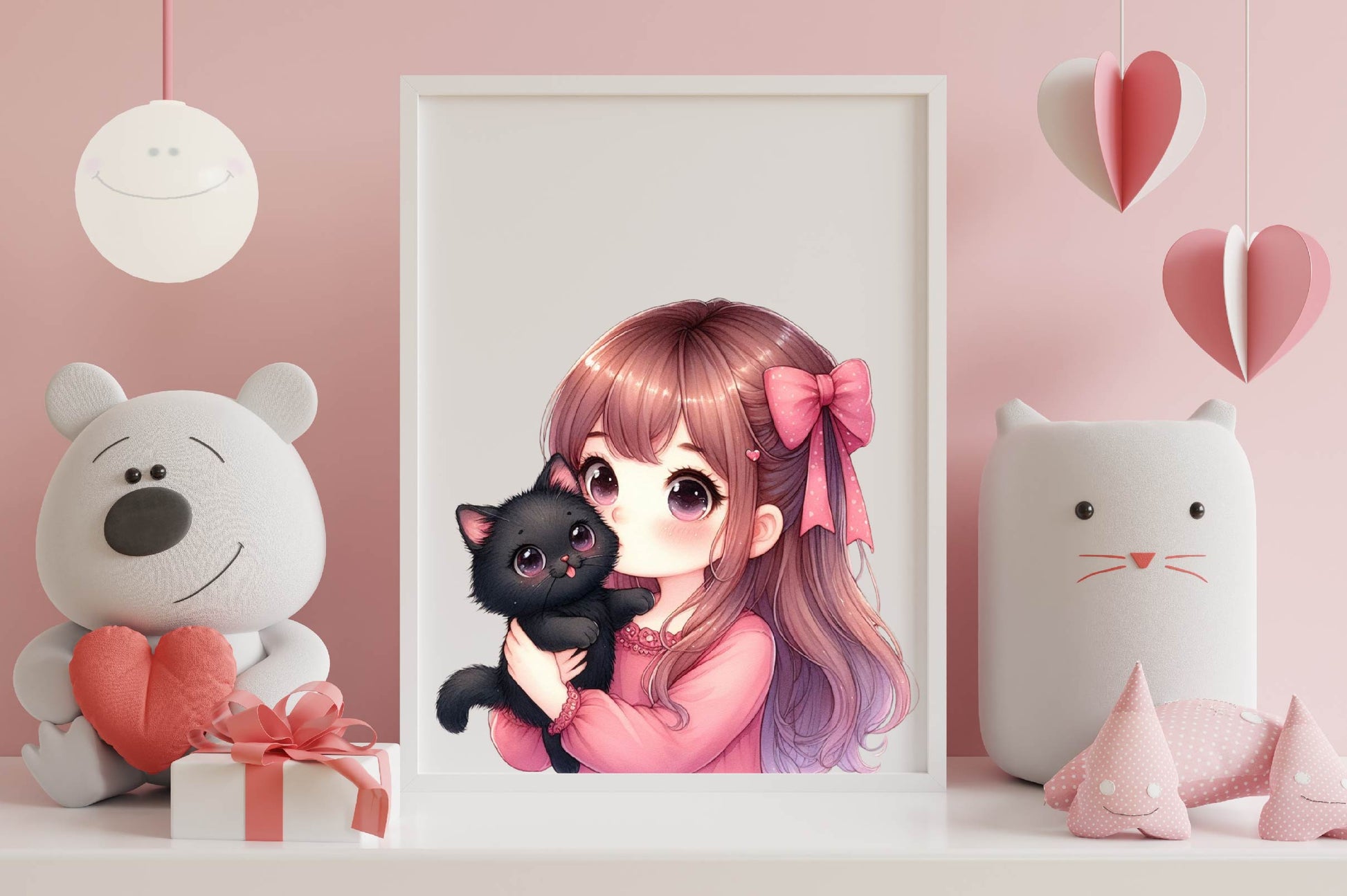 Cute Girl & Cat Clipart Bundle - CraftNest - Digital Crafting and Art