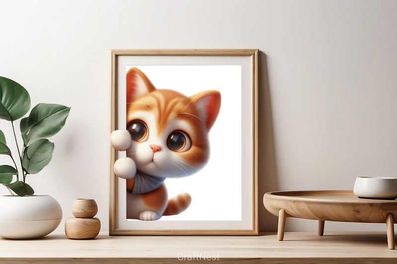 Cute Cat Peeking Clipart Bundle - CraftNest - Digital Crafting and Art