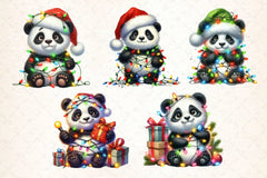 Cute Panda Christmas Clipart Bundle - CraftNest - Digital Crafting and Art