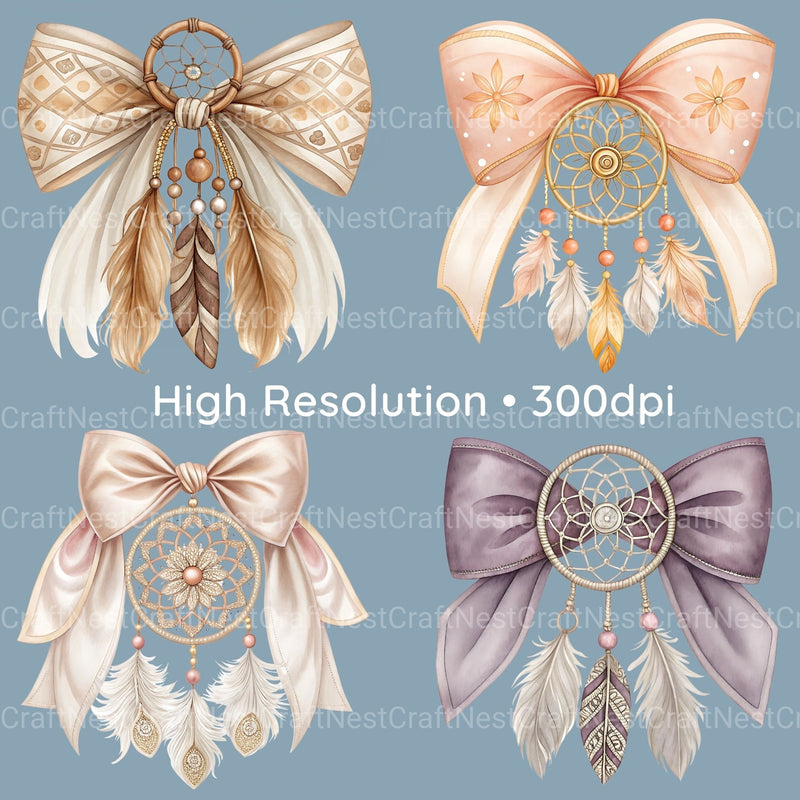 Dreamcatcher Bows Clipart Bundle - CraftNest - Digital Crafting and Art