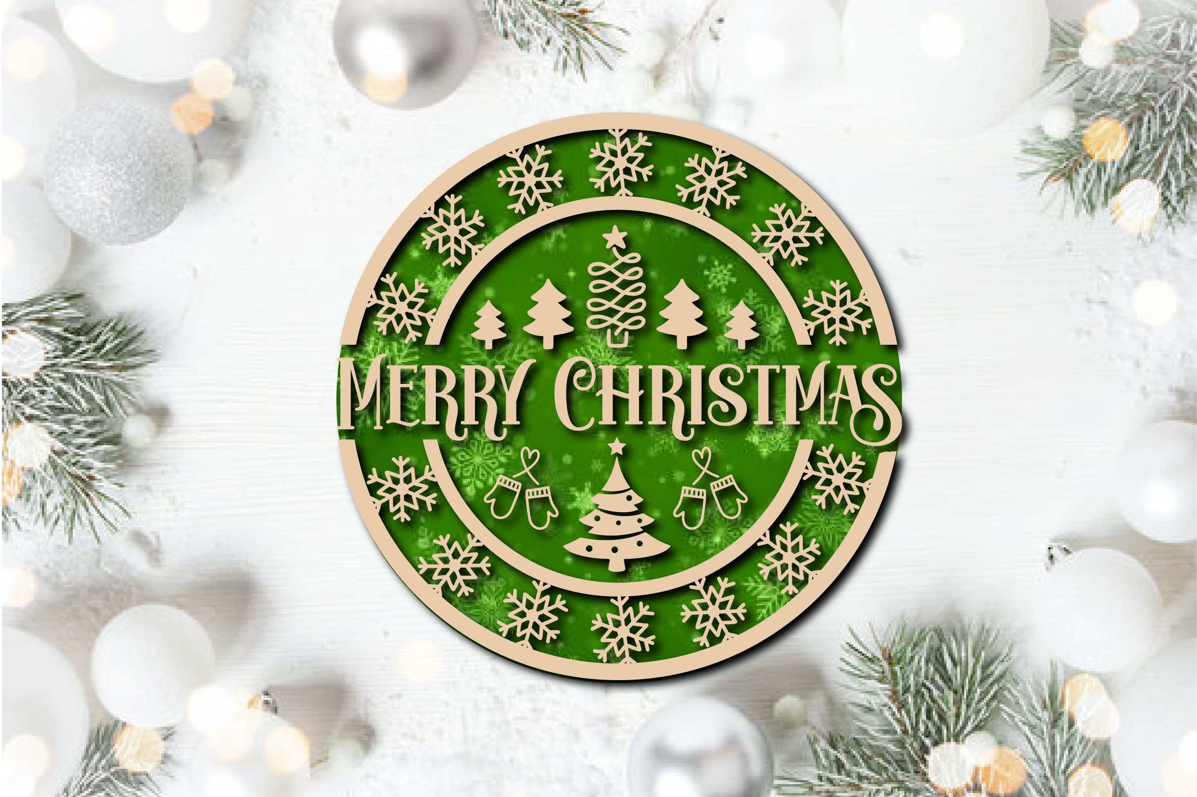 Christmas Cardinal Bird Sign Laser Cut Bundle - CraftNest - Digital Crafting and Art