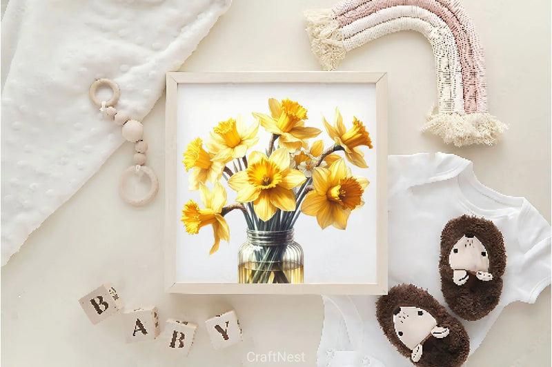 Daffodil Flowers Clipart Bundle - CraftNest - Digital Crafting and Art