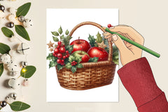 Christmas Apple Basket Clipart Bundle - CraftNest - Digital Crafting and Art