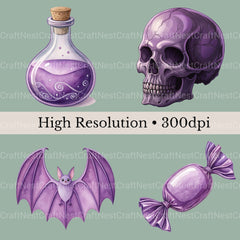Halloween Purple Clipart Bundle - CraftNest - Digital Crafting and Art