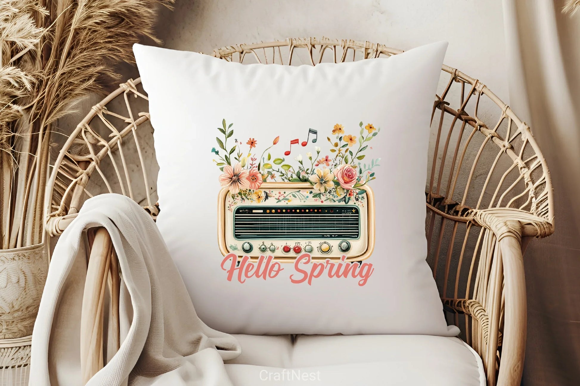 Hello Spring Radio Flower Clipart Bundle - CraftNest - Digital Crafting and Art