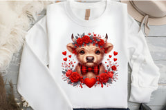 Valentine's Day Highland Cows Clipart Bundle - CraftNest - Digital Crafting and Art