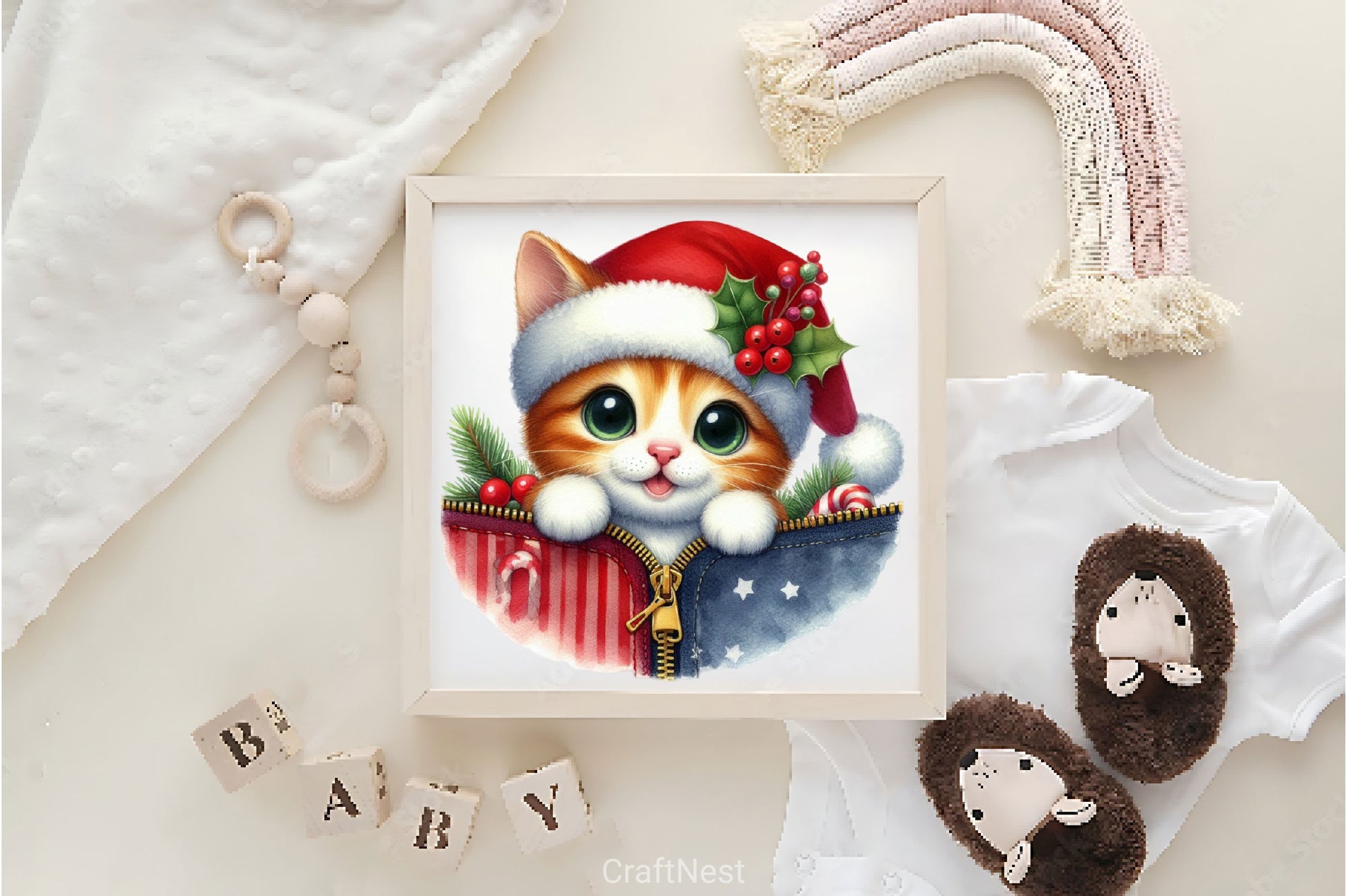 Christmas Peeking Out Zipper Clipart Bundle 4 - CraftNest - Digital Crafting and Art