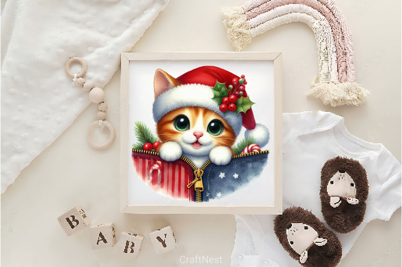 Christmas Peeking Out Zipper Clipart Bundle 4 - CraftNest - Digital Crafting and Art