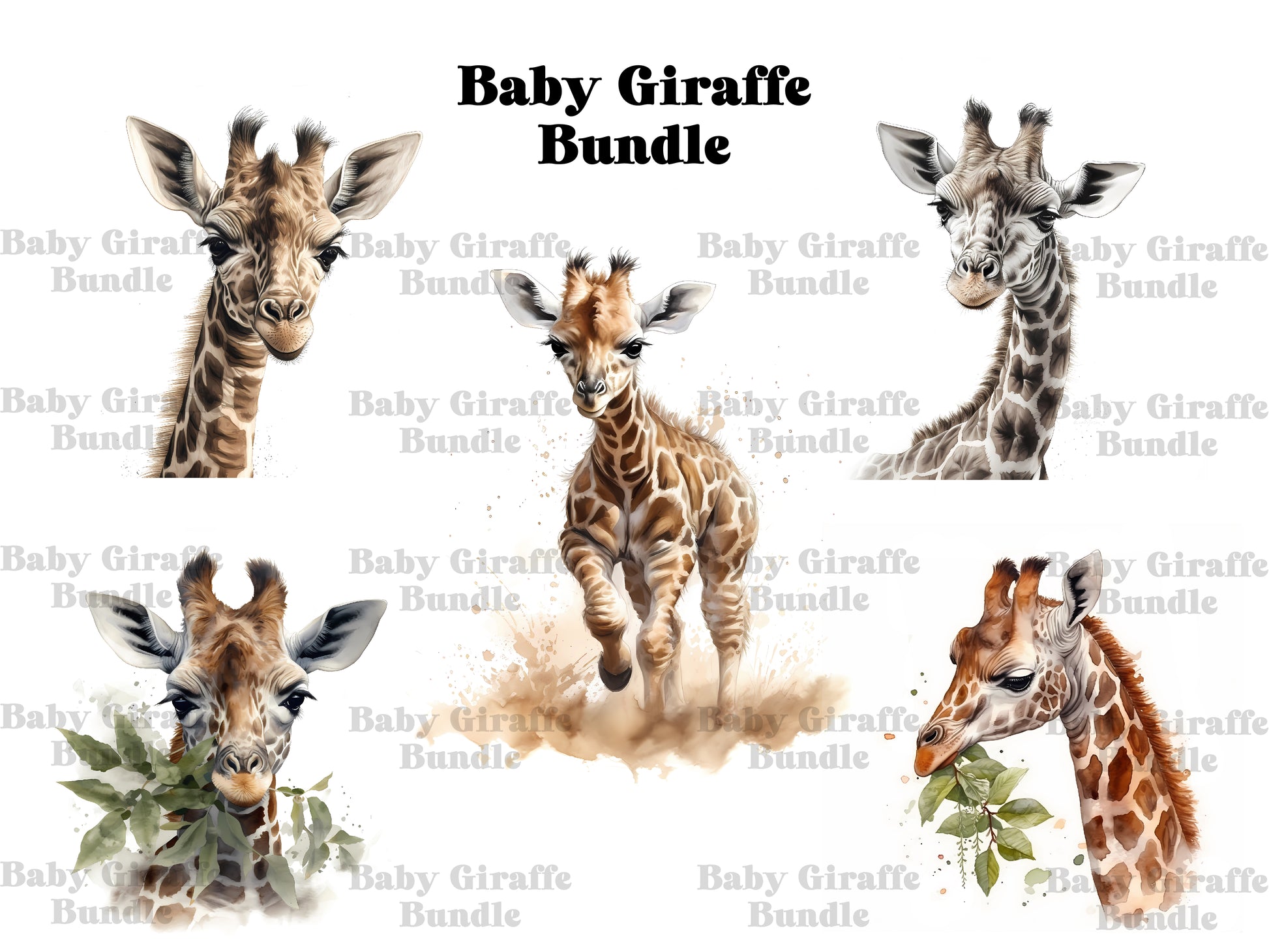 Baby Giraffes Clipart - CraftNest