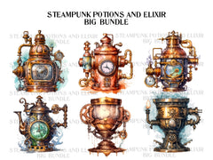 Steampunk Potions And Elixirs Clipart - CraftNest